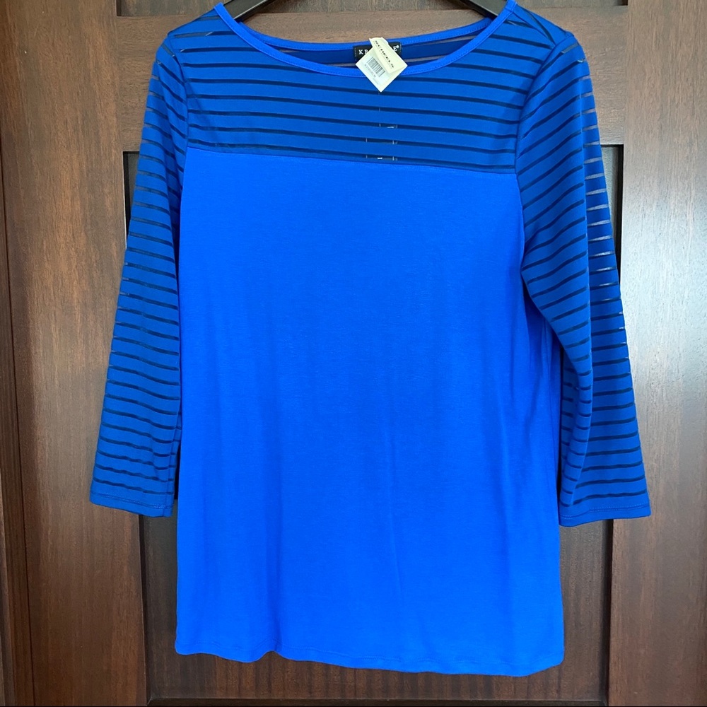 NWT blue Kristine Burnout Stripe Top size M